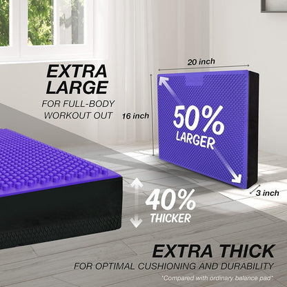 Yes4All Balance Pad, Nonslip TPE Foam Balance Pad with Upgraded Sizes - L, XL, XXL Balance Mat for Fitness, Yoga & Stability Training - Multicolor Options
