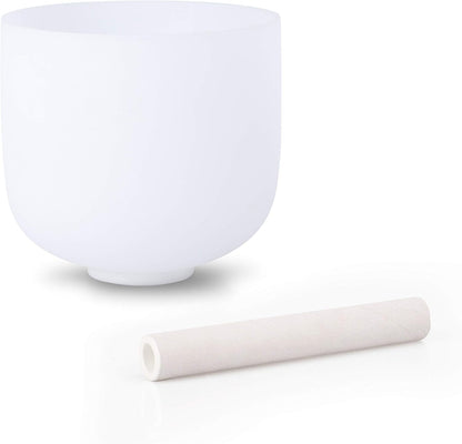 ALIOTH 7" B Note Crystal Singing Bowl Crown Chakra with Suede Mallet for Meditation, Yoga, Chakra Healing & Sound Therapy