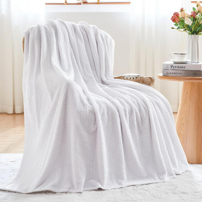 NEWCOSPLAY Super Soft Throw Blanket Light Purple Premium Silky Flannel Fleece Leaves Pattern Lightweight Bed Blanket All Season Use (Light Purple, Throw(50"x60")) - Colors B