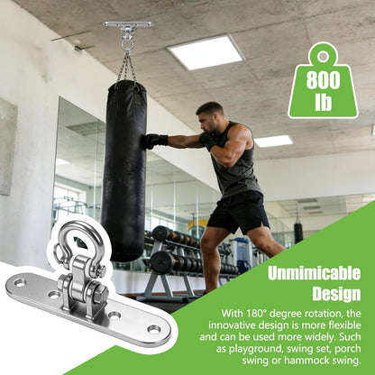 Heavy Bag Hanger,Stainless Wall Ceiling Mount Hook 180°/360° Rotation Wood Beam Holder Body Weight Strength Training Systems, Aerial Yoga Swing & Hammock