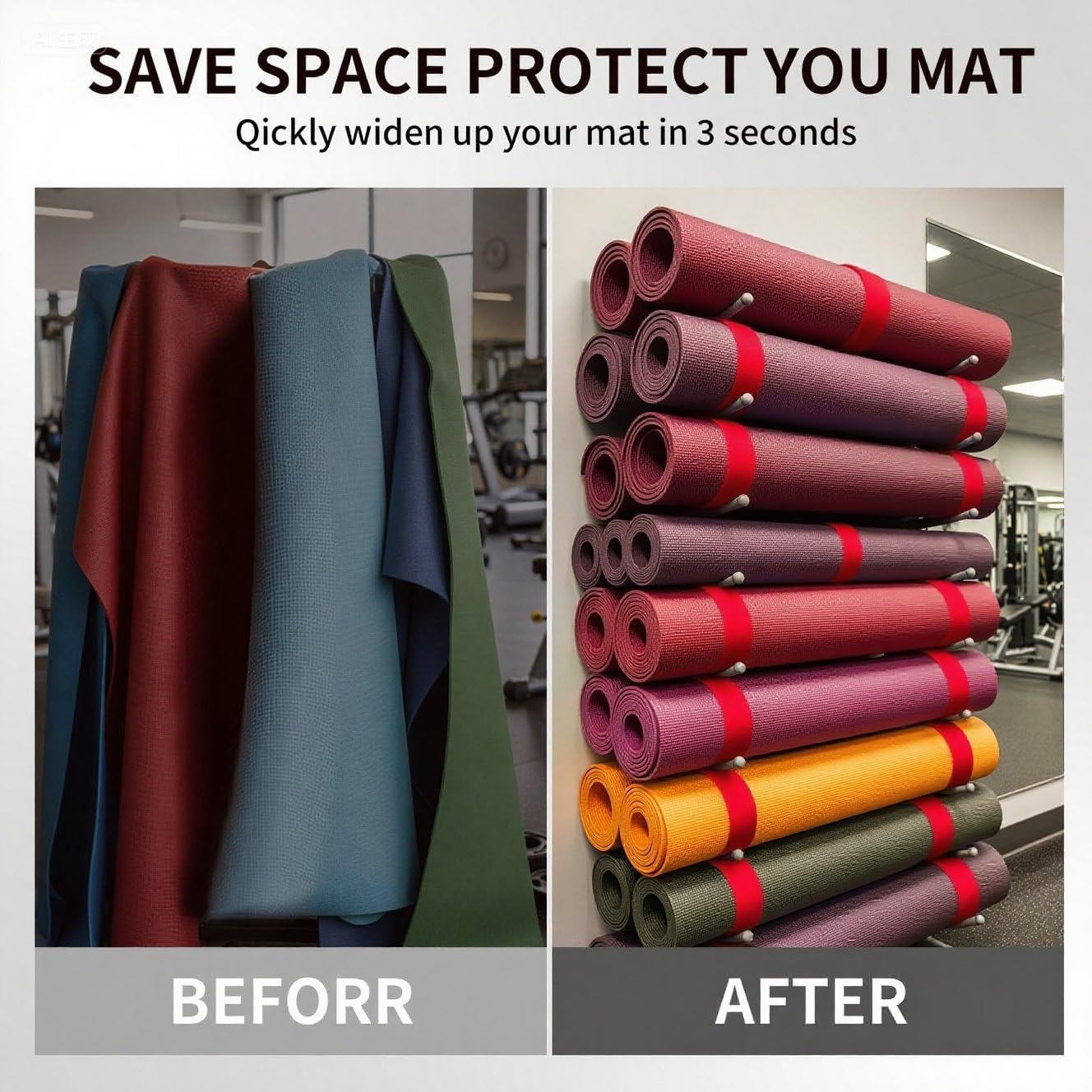Yoga Mat Carrier Strap, Adjustable Thick Straps Sling for Carrying Large Mats, Stretching Band