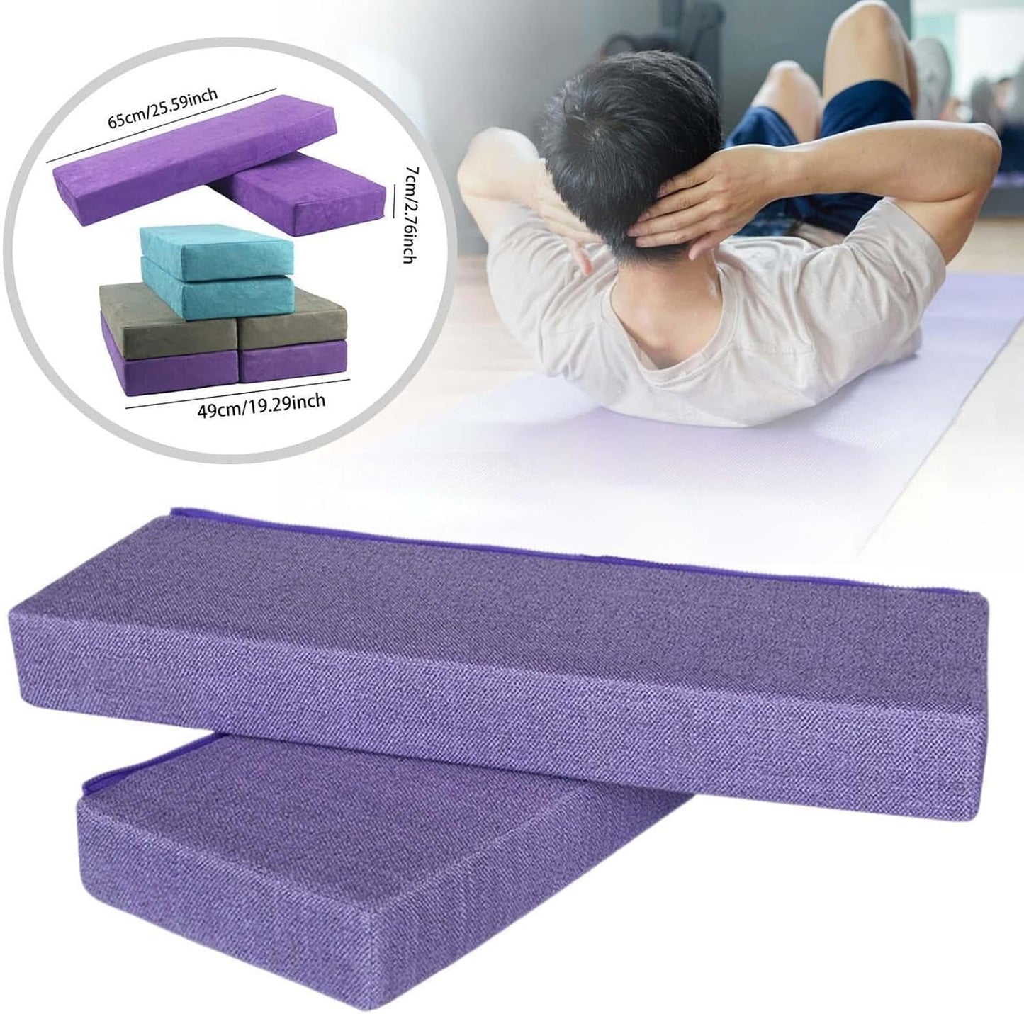Rectangular Bolster Cushion, Versatile for Balance Exercises, As A Support Cushion, Removable and Washable Cover, Support Cushion