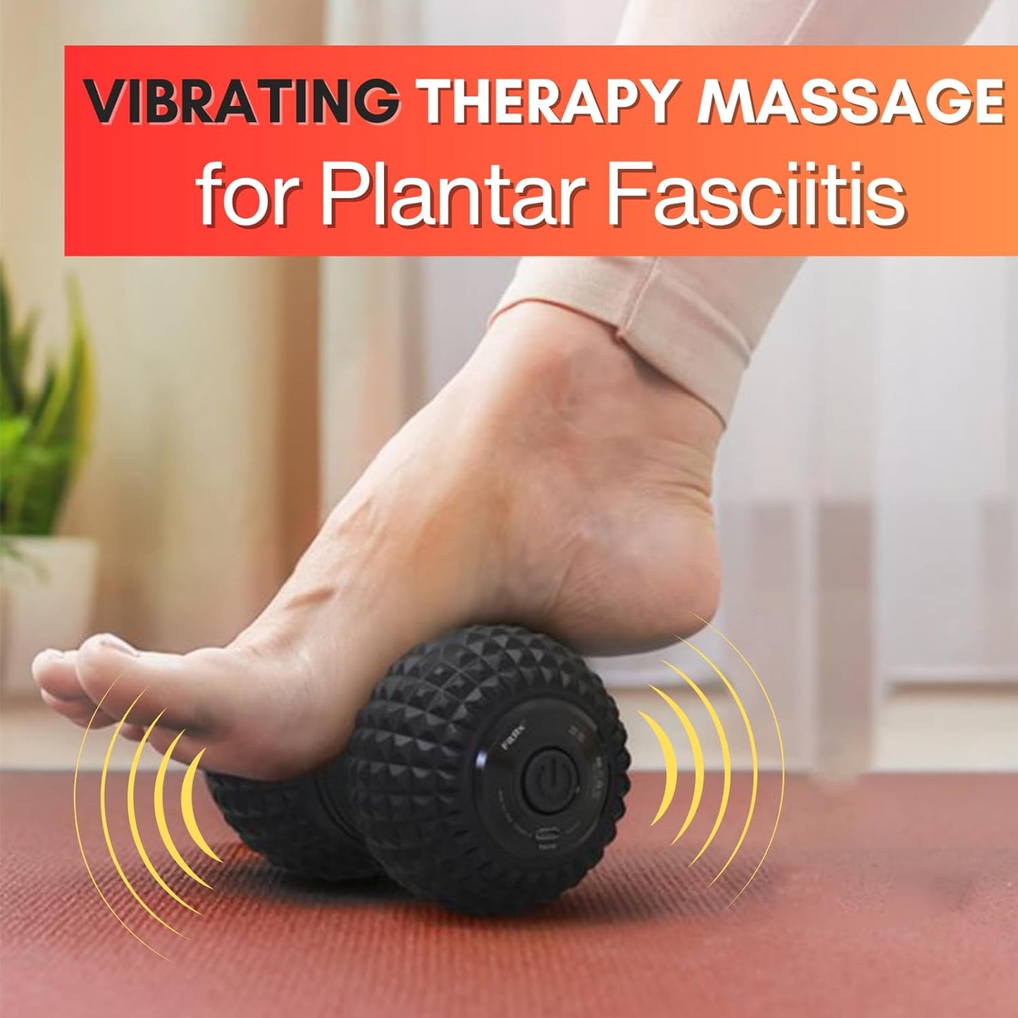 ZeenKind Vibrating Peanut Massage Ball for Plantar Fasciitis, Muscle Pain Relief with 4 Speed, Deep Tissue Therapy for Myofascial Release & Muscle Recovery, Neck Back Foot Roller Massager
