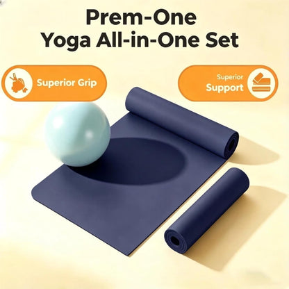 Grip Yoga Mat 5mm Non-Slip PU Natural Rubber Surface, Premium Fitness Mat for Hot Yoga, Pilates, for Women and Men