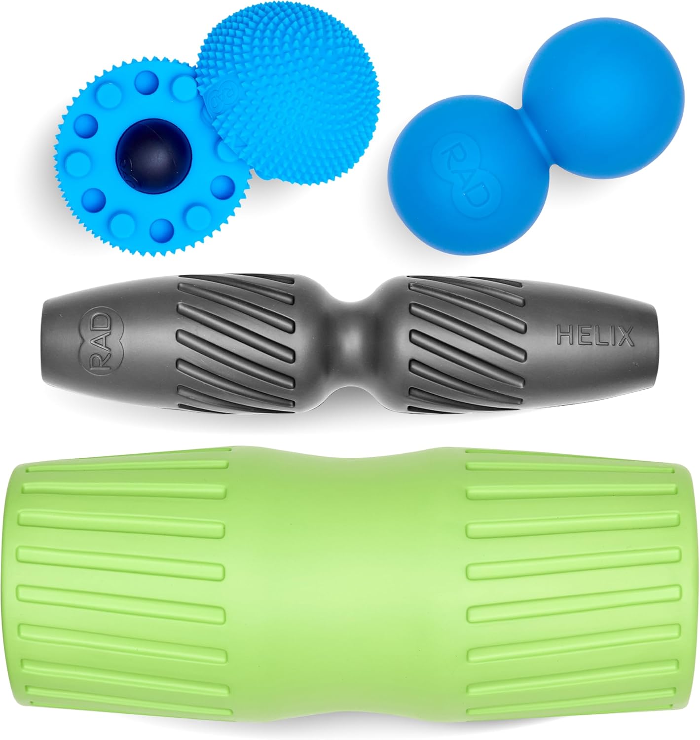 RAD All-in Kit 7-in-1 Foam Roller Set for Whole Body Massage & Myofascial Release with Roller Stick, Yoga Block, Massage Balls Muscle Recovery Tools for Mobility & Flexibility
