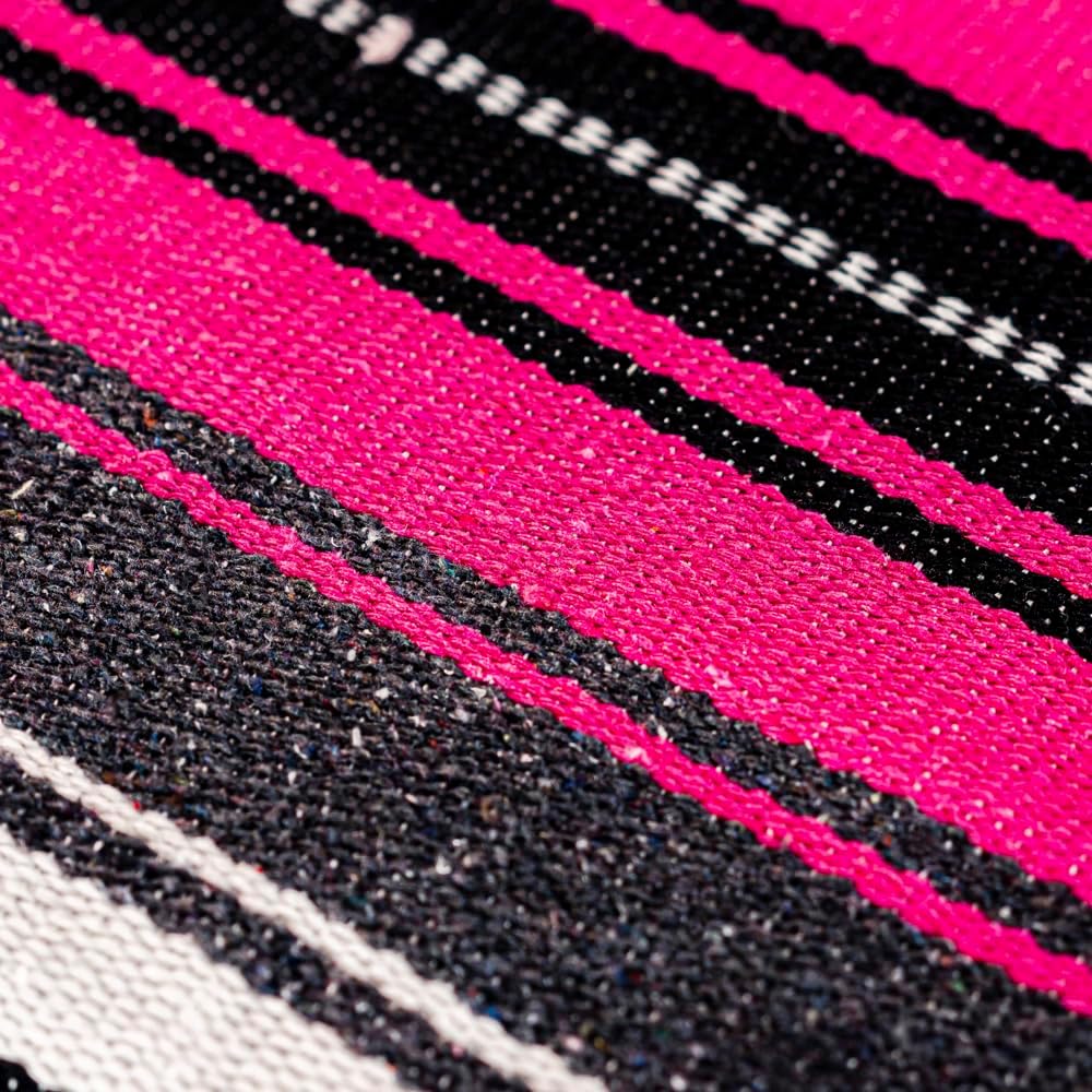Airooglee 69" L x 51" W Large Mexican Blanket - Perfect as Yoga Outdoor Beach Serape Picnic Camping Woven Blanket, Boho Home Décor - Red