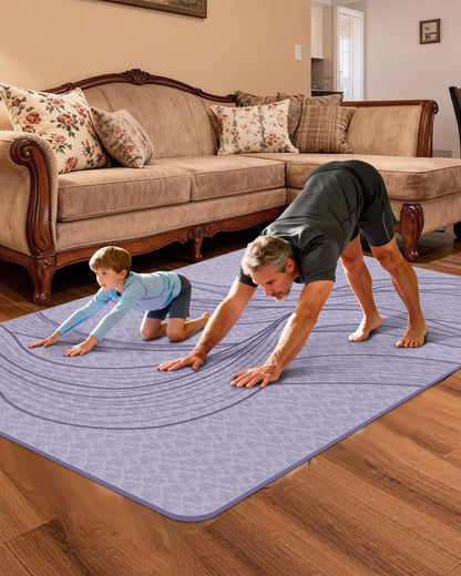 Large Yoga Mat (75.5"x47.6"x0.4"）Extra Wide & Thick 10mm, Non-Slip Exercise Mat, High-Density TPE Mat for Yoga Pilates & Home Gym Workouts