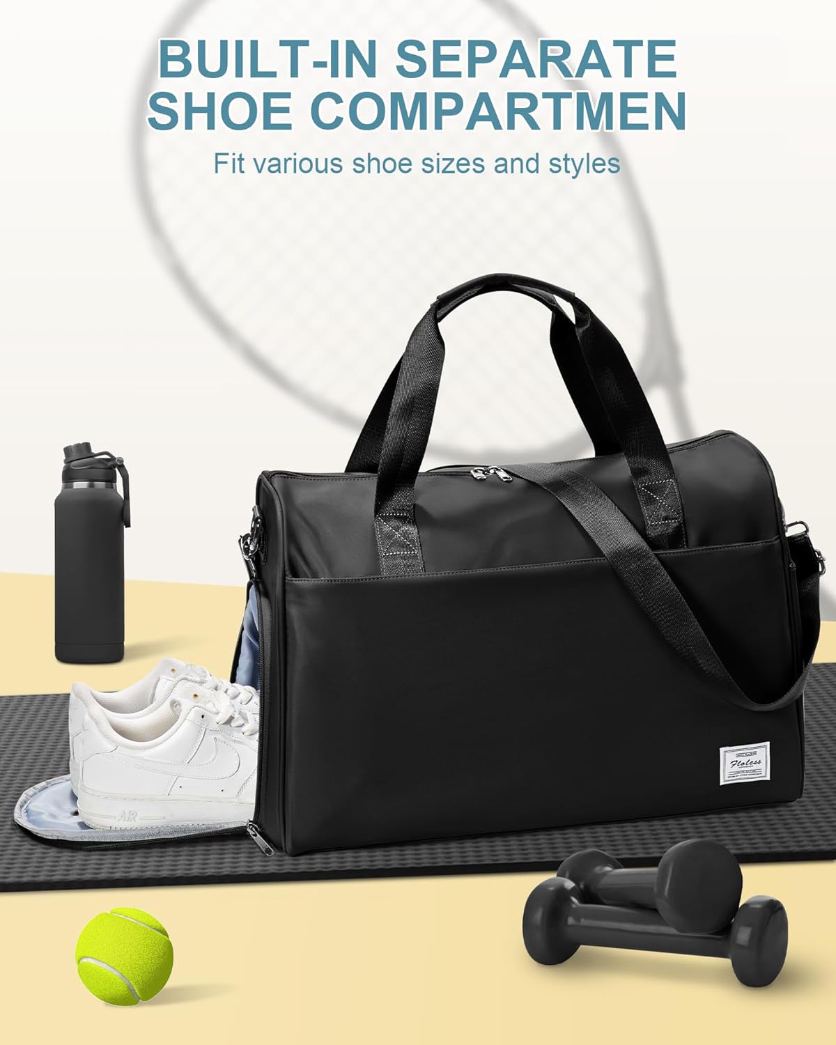 Gym Bag Womens Mens with Shoes Compartment and Wet Pocket Travel Duffel Bag for Women for Plane Sport Gym Tote Bags Swimming Yoga Waterproof Weekend Overnight Carry on Bag Hospital Holdalls - Colors B