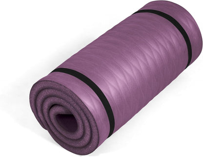 Tone Fitness 1-Inch Thick Yoga Mat | High-Density, Non-slip Exercise Mat with Carrying Strap for Yoga, Pilates, & Home Gym Workouts | Multiple Options
