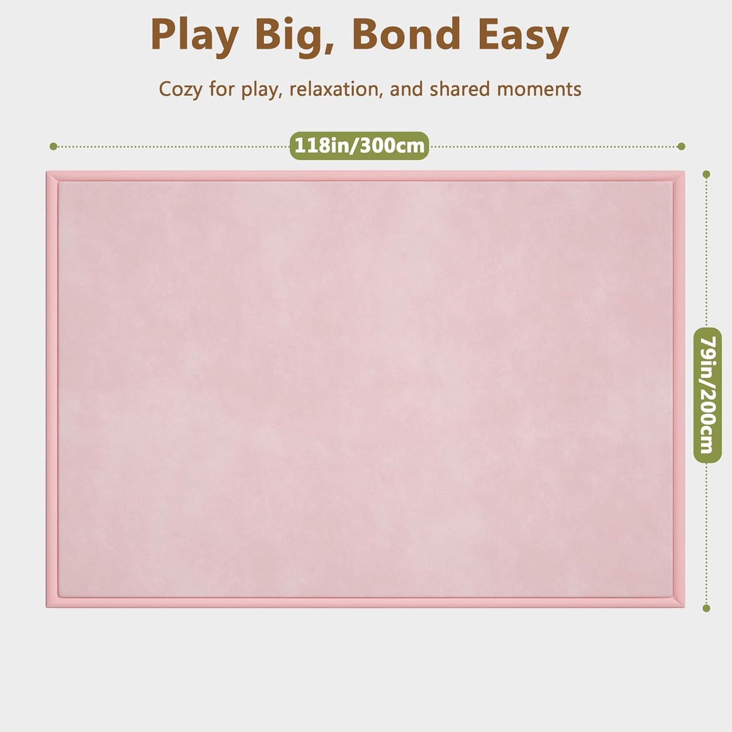 Baby Play Mat for Floor, 1.3'' Thick Memory Foam Tummy Time Mat - Super Soft Coral Velvet Nursery Rug with Non-Slip Backing, Crawling Rug for Toddlers/Infants, Yoga & Tatami Use, Oatmeal, 79''x 118''