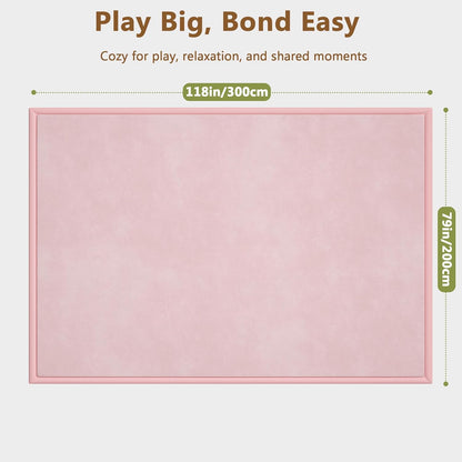Baby Play Mat for Floor, 1.3'' Thick Memory Foam Tummy Time Mat - Super Soft Coral Velvet Nursery Rug with Non-Slip Backing, Crawling Rug for Toddlers/Infants, Yoga & Tatami Use, Oatmeal, 79''x 118''