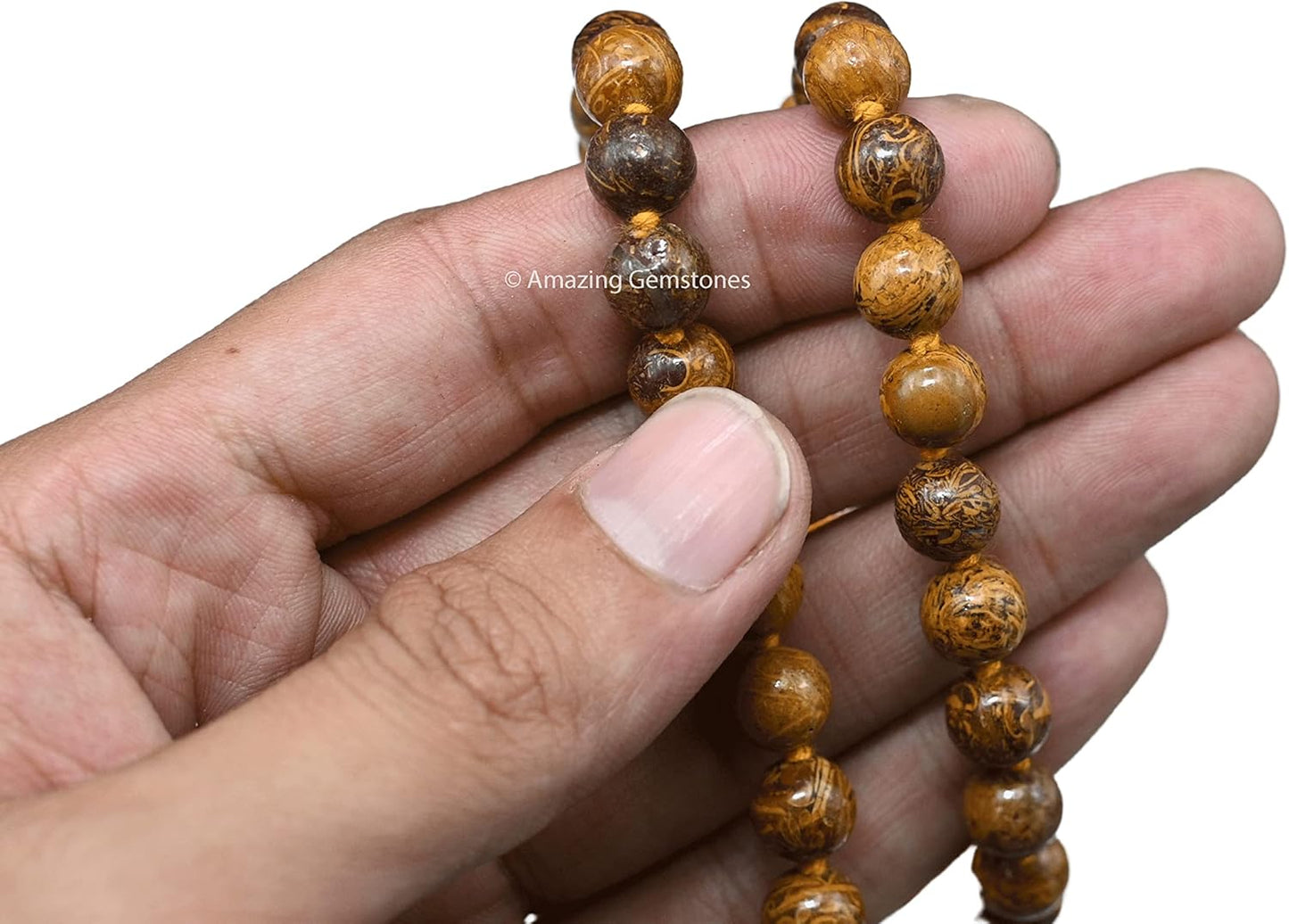 Amazing Gemstone 108 Beads Handmade Mala (Knotted, Rudraksha) - Colors B