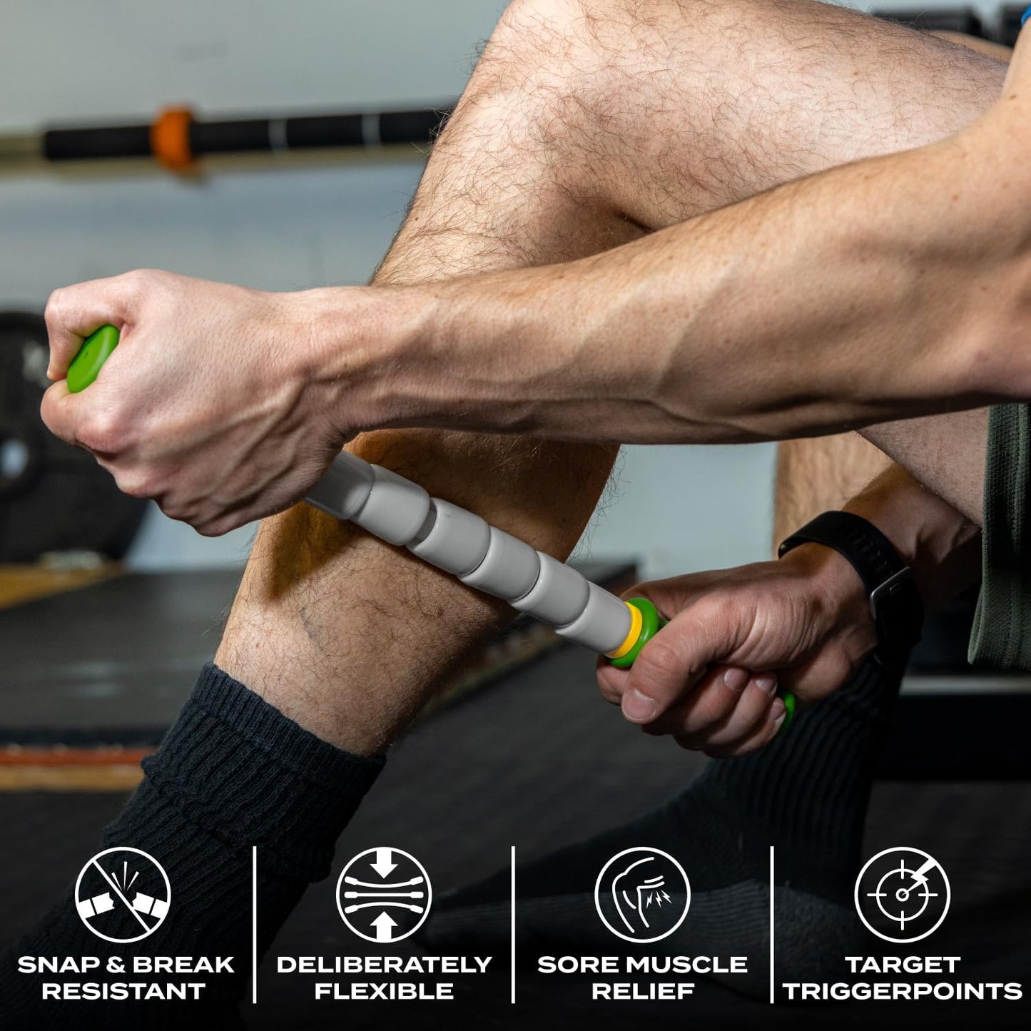 Massage Stick 24" Handheld Spindle Massage Roller - Full Body Muscle Recovery & Myofascial Release (Large - 24" Massage Stick)