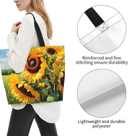 Tote Shoulder Bag Large Durable Reusable Eco-friendly Handbag Lightweight Stylish for Daily Use-19.7x15.7x5.9 Inch - Colors B