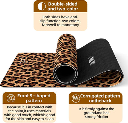 FOLAI Extra Thick Yoga Mat 6mm，pilates mat thick - Non-Slip Exercise Mat for HIIT, Pilates & Home Workouts & Workout with Free Carry Strap