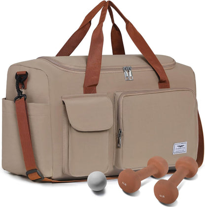 FIORETTO Women's Gym Duffle Bag with Shoes Compartment, 30L Capacity, Ideal for Travel, Gym, Sports, Duffel, Weekender