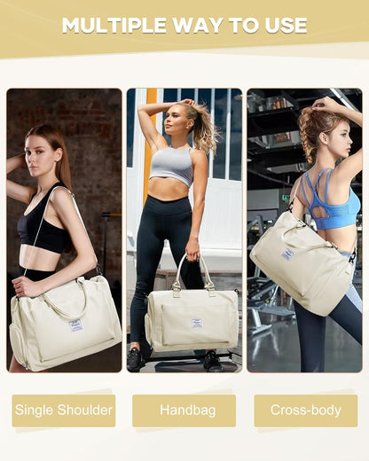 Gym Bag Womens Mens with Shoes Compartment and Wet Pocket Travel Duffel Bag for Women for Plane Sport Gym Tote Bags Swimming Yoga Waterproof Weekend Overnight Carry on Bag Hospital Holdalls - Colors A