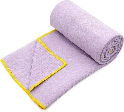 Eunzel Hot Yoga Towel - Microfiber Non Slip Yoga Mat Towel with Grip Dot Sweat Absorbent Towel for Hot Yoga, Pilates and Fitness 72" x 24", Dark Cyan/Orange