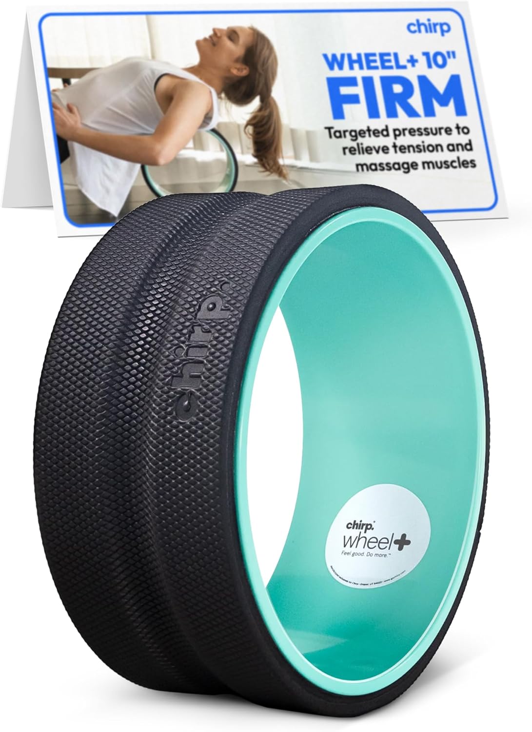 Chirp Wheel Foam Roller – Targeted Back & Neck Relief, Lumbar Spine Stretcher, Spinal Decompression Back Stretcher, Massage Roller with Density Foam for Physical Therapy, Supports 500lbs, 4-Pack Black