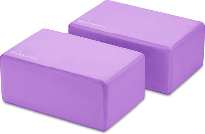 Fitvids Set of 2 High Density Yoga Blocks, 9"x6"x4" Each, Pair, Multiple Colors