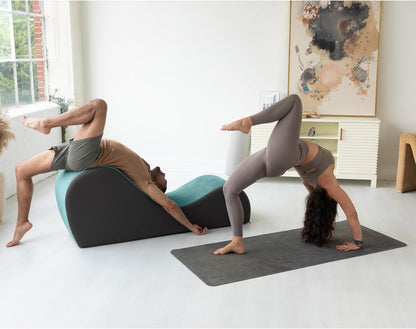 Avana Chakra Yoga Chaise - 2 Adjustable Headrests & Handles with Adjustable Straps, Micro-Velvet/Microloop, Grey & Grey