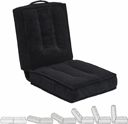 Adjustable Floor Chair with Back Support, 6-Position, Folding Japanese Meditation Tatami Chair, Comfy Gaming Chairs for Adults, Accent Sofa Reading Chairs, Living Room, Bedroom, Coffee