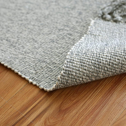 Cotton Bathroom Rug Reversible Laundry Room Rag Rug. Hand Woven Yoga mat Entryway Runner Kitchen Bathroom Bedroom Dorm (23"x80", Silver)