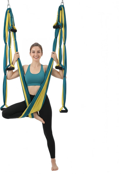Aerial Yoga Swing Sling Strong Yoga Hammock Kit Set Trapeze Inversion Equipment Include 2 Extensions Straps