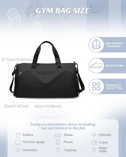 Gym Bag Womens Mens with Shoes Compartment and Wet Pocket Travel Duffel Bag for Women for Plane Sport Gym Tote Bags Swimming Yoga Waterproof Weekend Overnight Carry on Bag Hospital Holdalls - Colors A