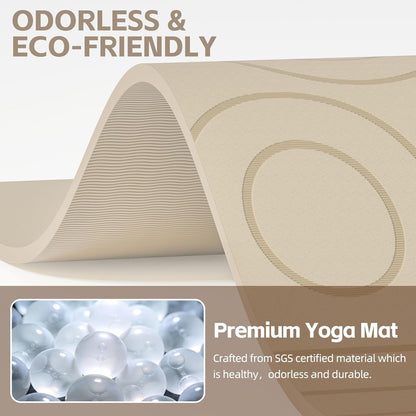 PAIDU Large Yoga Mat, 72" x 36" x 2/5"（10MM） Thick Non-Slip Exercise Mat, SGS-Certified POE Material, Ideal for Home Gym, Yoga, Pilates, Fitness Workouts & Floor Mat