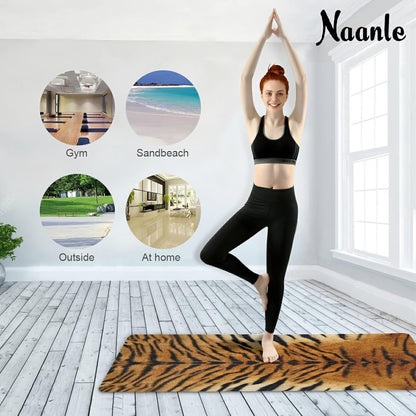 Naanle Sea Turtle Yoga Mat with Carrying Bag Set, Turtle Exercise Mat Foldable Non Slip Travel Lightweight Workout Rug for Home Gym Yoga Pilates Stretching Floor Fitness 71x26 in