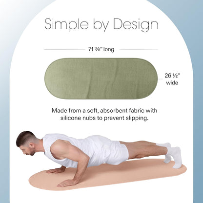 Bala Capsule Mat Towel for Gym, Blush - Slip-Resistant Yoga Mat with Sweat Absorbing Fabric for Pilates, Core Training & Exercise - Home Workout Essentials for Women & Men - Soft, Quick Dry Fitness