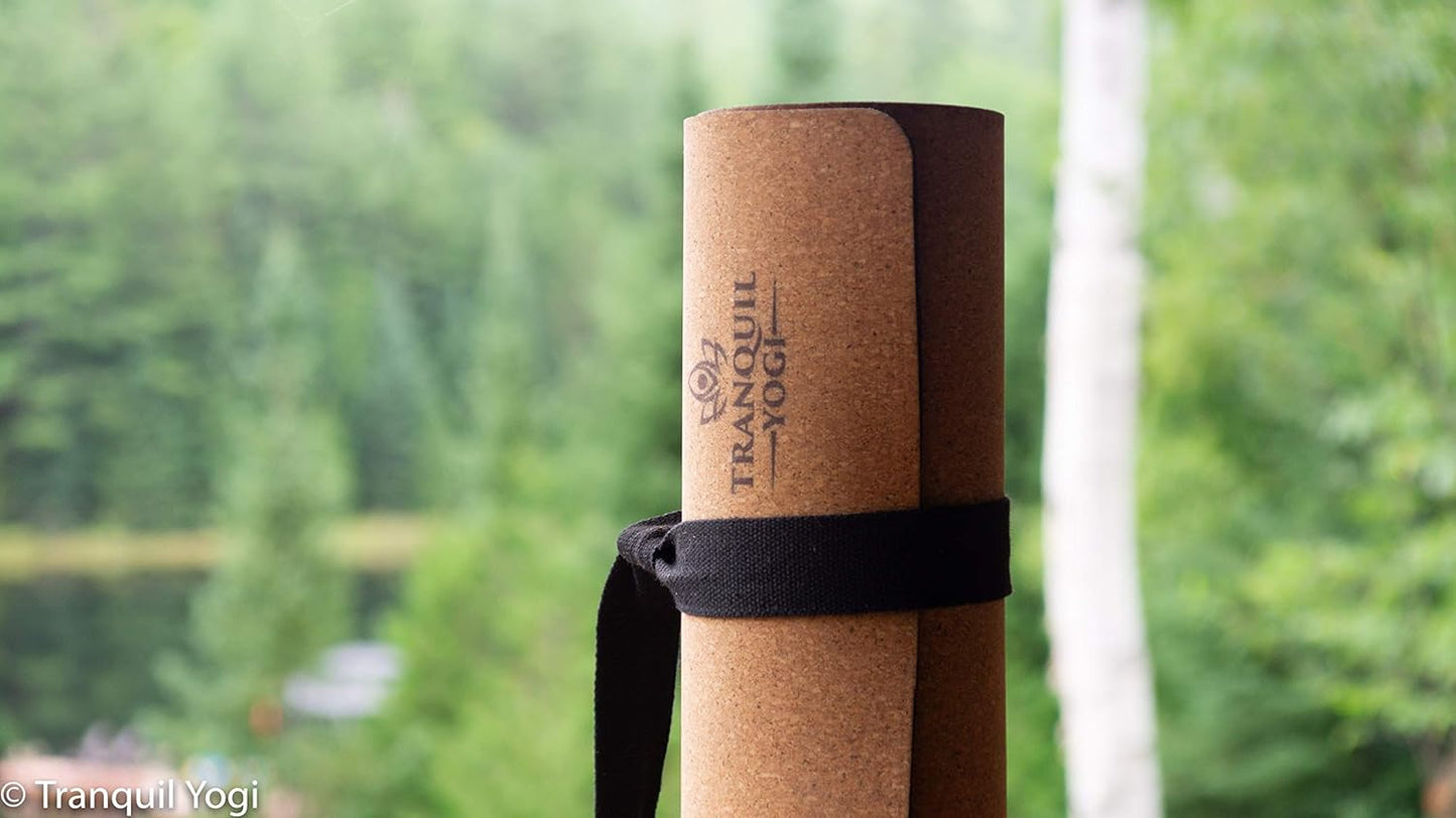 Natural Yoga and Exercise Mat - Excellent Grip and Joint Protection, Includes Carry Strap.