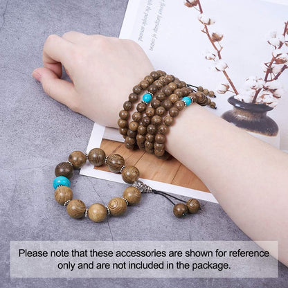Pandahall 10Sets/20pcs Tibetan Silver Guru Bead Prayer Beads Charms Sets 3-Hole Round & Calabash Buddha Head Beads Cap Antique Silver Mala Jewelry Making