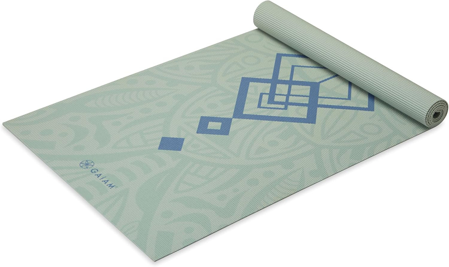 Gaiam Print Yoga Mat, Non Slip Exercise & Fitness Mat for All Types of Yoga, Pilates & Floor Exercises