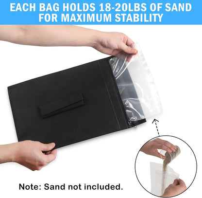 4PCS Sports Net Sandbags, All Sport Sandbags, Weighted Anchors for Baseball Nets, Soccer Goals, Golf Nets, Football Nets, Hockey Nets and More, Black