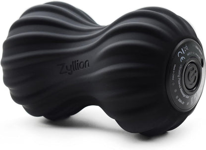 Zyllion Vibrating Peanut Massage Ball with 4 Modes - Cordless Rechargeable Electric Deep Tissue Massager Roller for Muscle Pain Relief, Orange, ZMA-30
