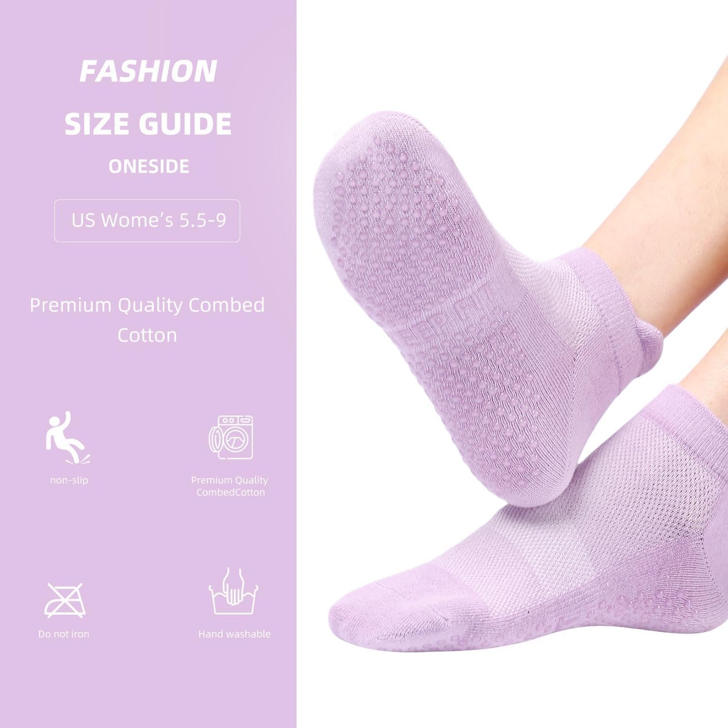 Acetin 4 Pairs Grip Socks Pilates Socks for Women