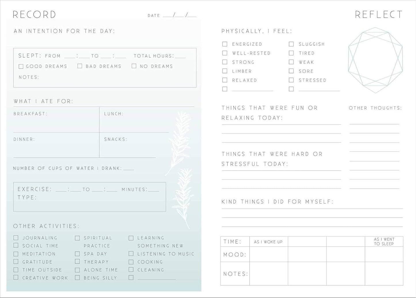 Self-Care: A Day and Night Reflection Journal (Inner World)
