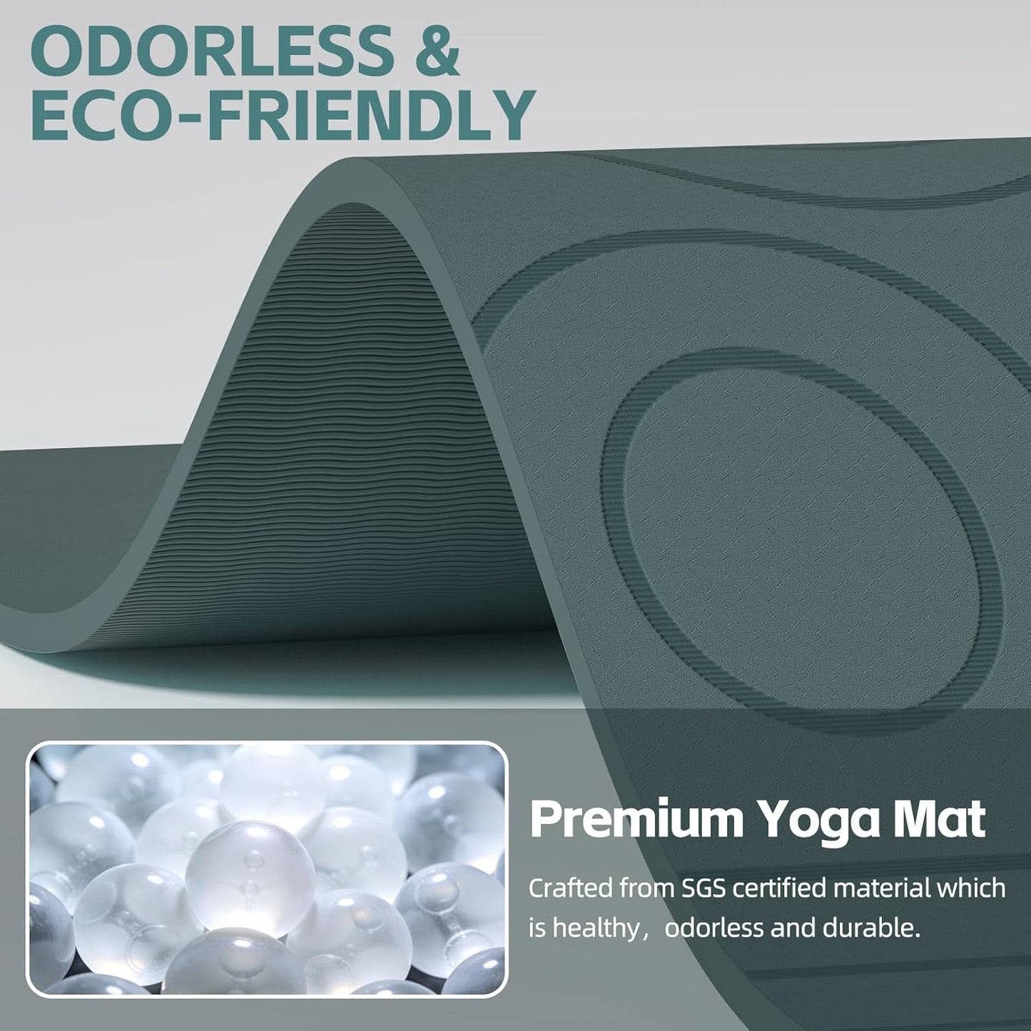 PAIDU Large Yoga Mat, 72" x 36" x 2/5"（10MM） Thick Non-Slip Exercise Mat, SGS-Certified POE Material, Ideal for Home Gym, Yoga, Pilates, Fitness Workouts & Floor Mat