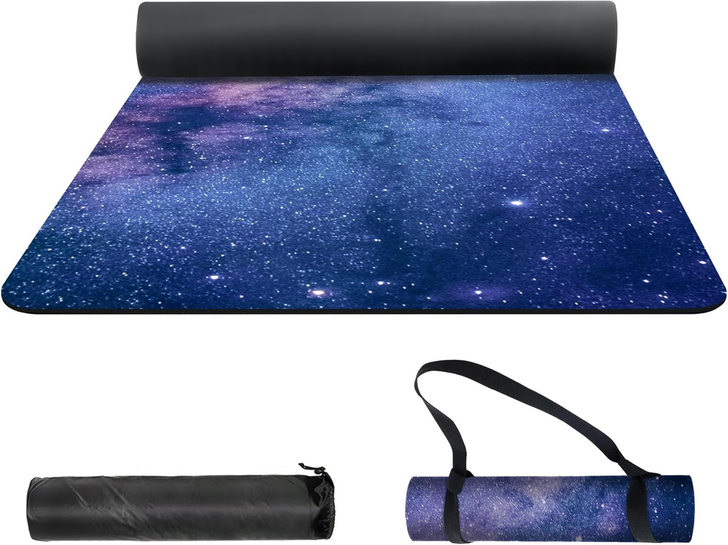 nuveti Yoga Mat Print Extra Thick TPE Non Slip Fitness Exercise Mat with Carrying Bag,72"x24" Extra Thick 6MM Exercise & Workout Mat for Yoga, Pilates Fitness and Floor Exercises - Colors A