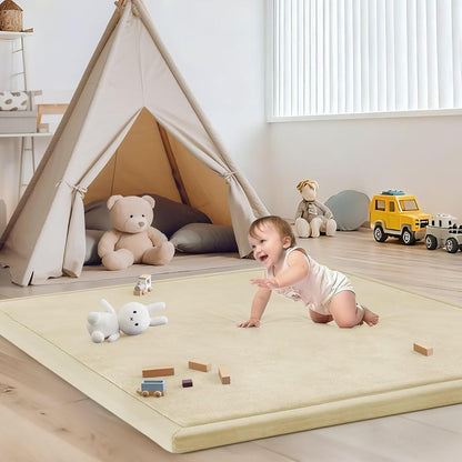 Baby Play Mat for Floor Nursery Rug Muscle Mat Area Rug Playroom Rug 79"x110" Playpen Mat Memory Foam 1.3" Thick Crawling Mat For Babies,Toddlers, Infants, Kids,Grey