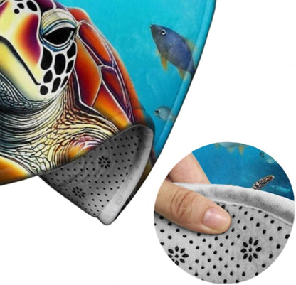 Soft Round Yoga Carpet, Office Chair Decor Round Mat for Carpet and Hardwood Floors Purple Butterfly