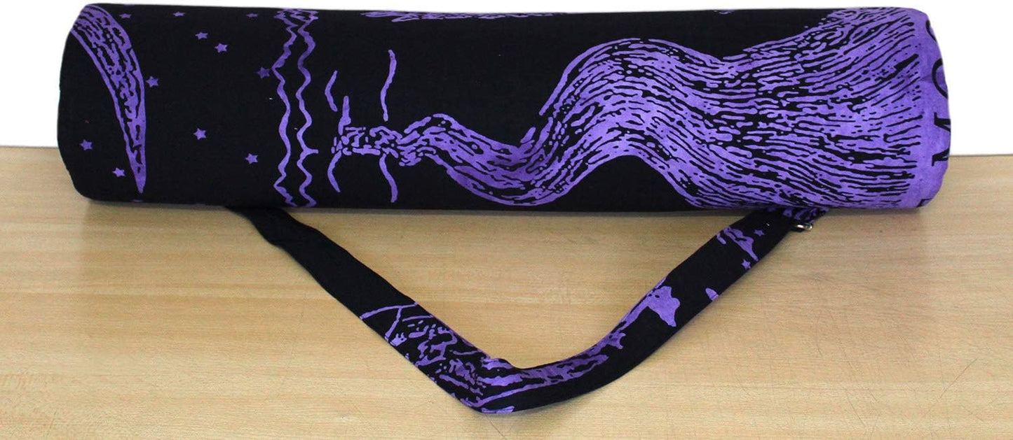 INDIAN CRAFT CASTLE ICC Yoga Mat Bag Carrier Full-Zip Exercise Yoga Mat Carry Bag for Women Men with Multi-Functional Storage Pockets and Adjustable Shoulder Strap 26X6 Inches