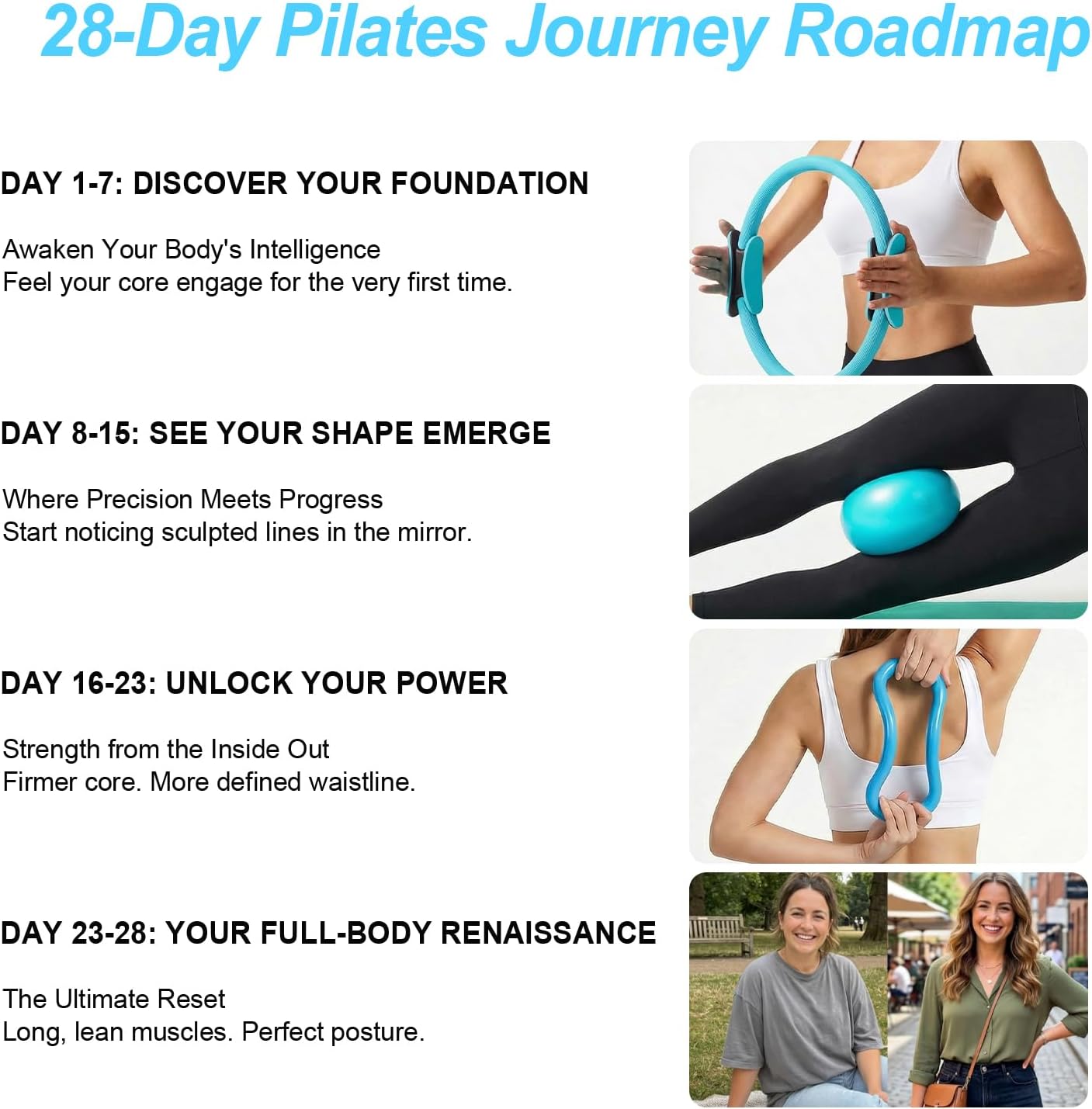 Home Pilates Ring and Ball Set for Women with 5 Resistance Bands 13 inch Magic Circle Workout Starter Kit for Beginners Full Body Toning 15 Min Daily Routine