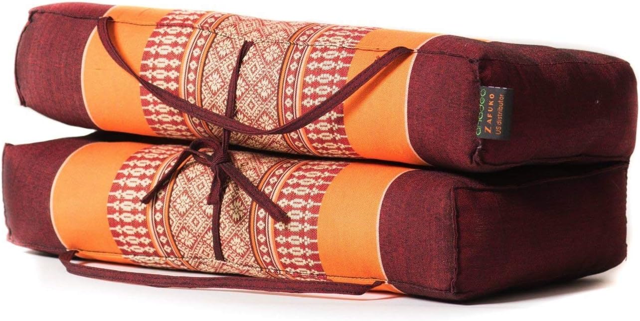 Zafuko Foldable Cushion - Organic Kapok Filling, use Folded and Unfolded for Meditation, Soft Yoga Prop, Portable Cushion