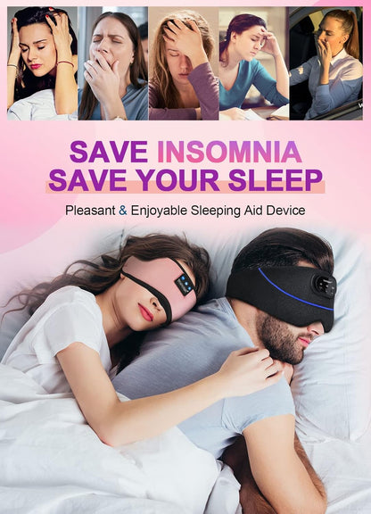 TOPOINT Sleep Mask with Headphones Bluetooth 5.4 Wireless, Sleep Headphones Earphones Earbuds with Microphone HD Speakers Music, Blackout Eye Mask for Sleeping Travel Meditation Men Women Cool Gadgets