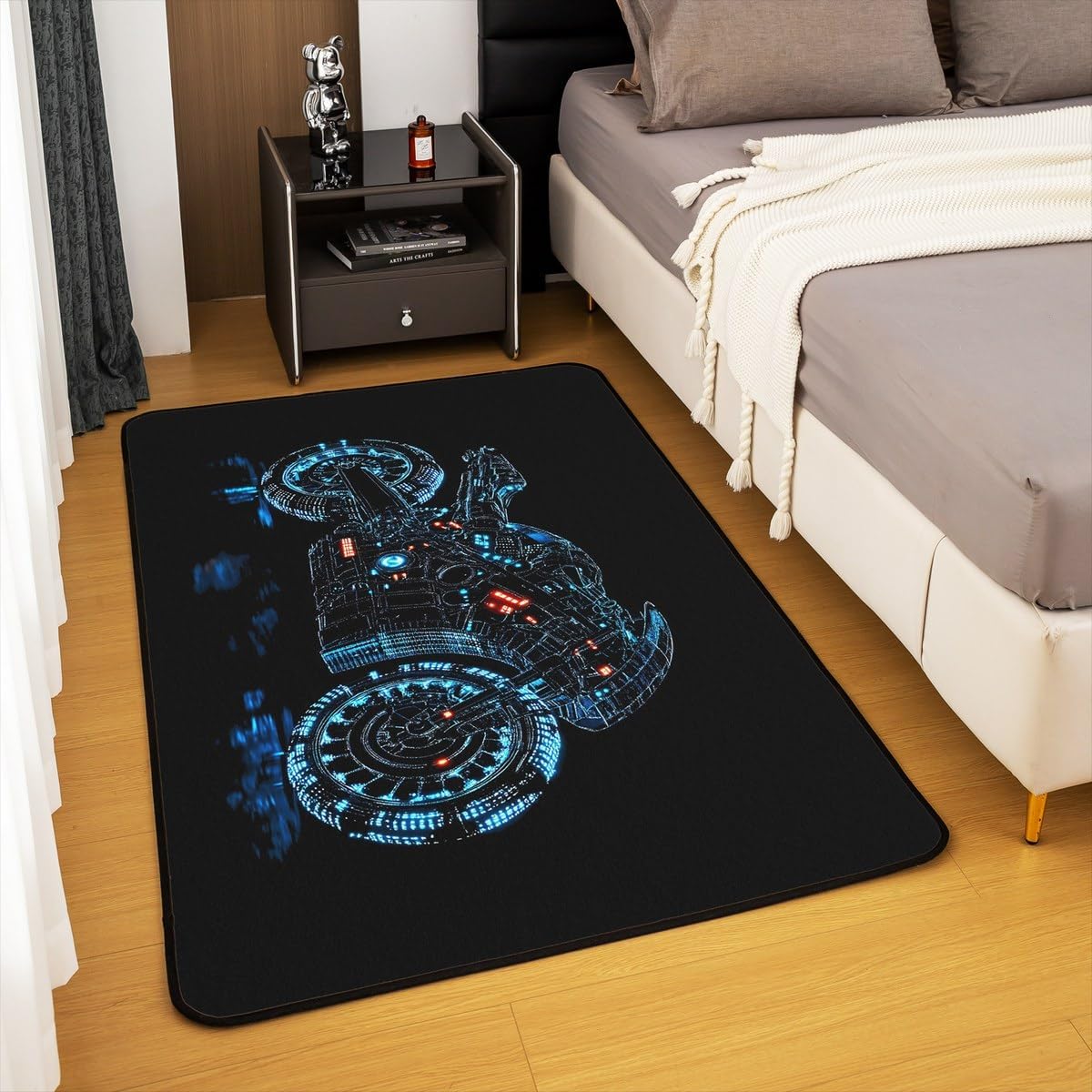 Feelyou Dirt Bike Area Rug 3x5 Kids Extreme Sports Green Honeycomb Living Room Rugs for Bedroom Boys Girls Teens Racing Motocross Rider Decorative Carpet Rug Non-Slip Motorcycle Indoor Floor Mat