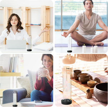 Incense Holder for Sticks, Anti-Ash Flying Incense Burner with 30 Incense Sticks, Detachable Glass Ash Catcher (Wood, Brown)