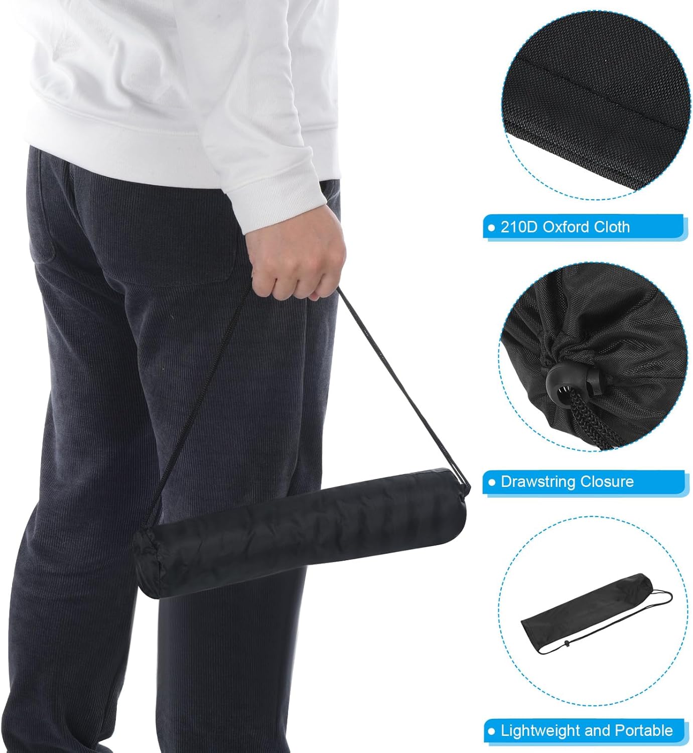 PATIKIL 20 Inch Ultra Mini Chair Replacement Bag, Nylon Foldable Tripod Carry Case Storage Bag with Shoulder Strap for Outdoor Travel, Black